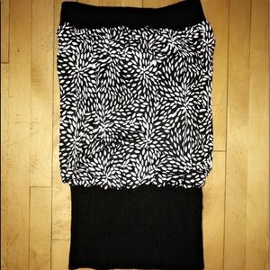 NWOT HOTTIE STRAPLESS SATIN/SWEATER TOP